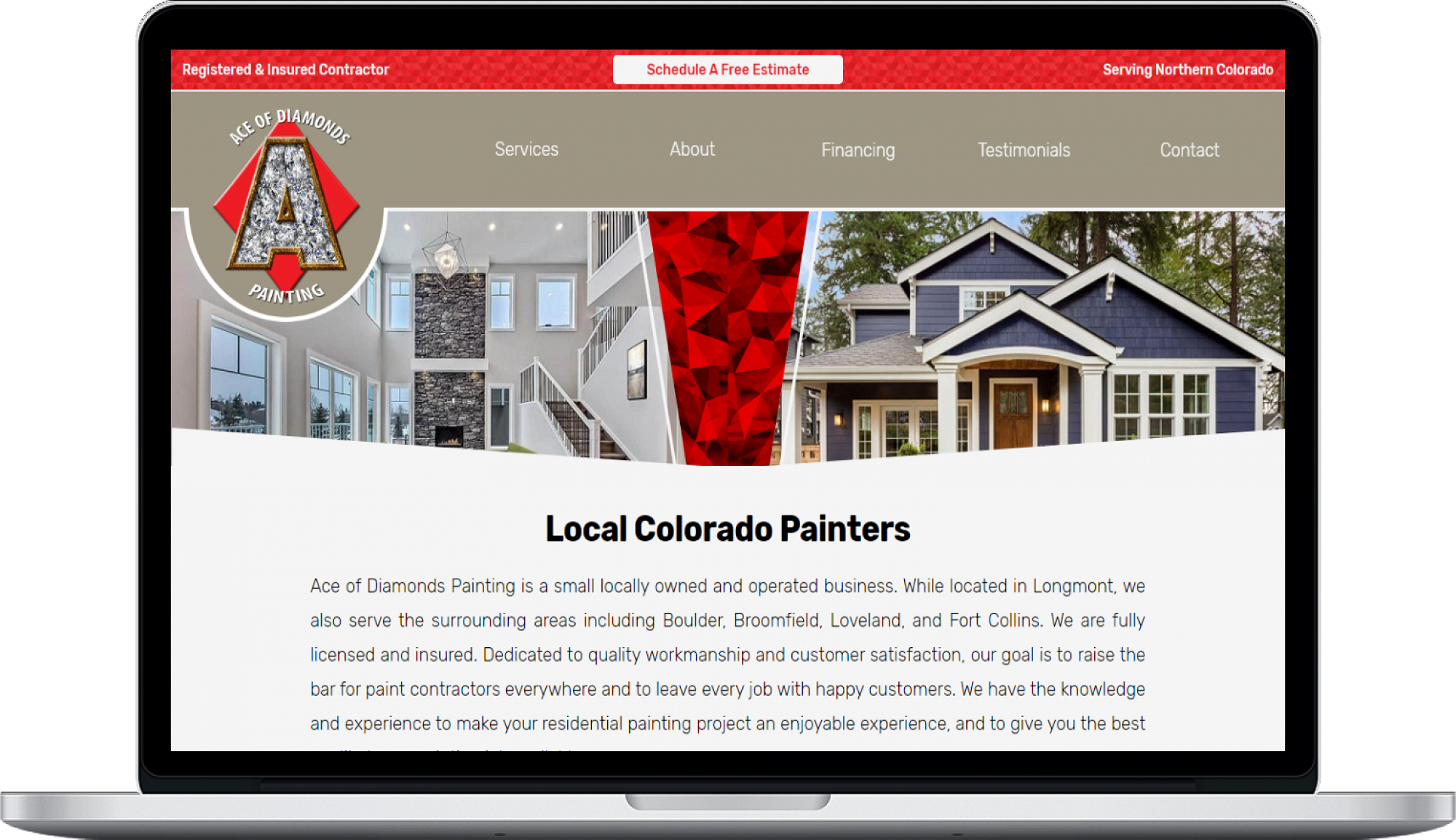Ace of Diamionds Website Design