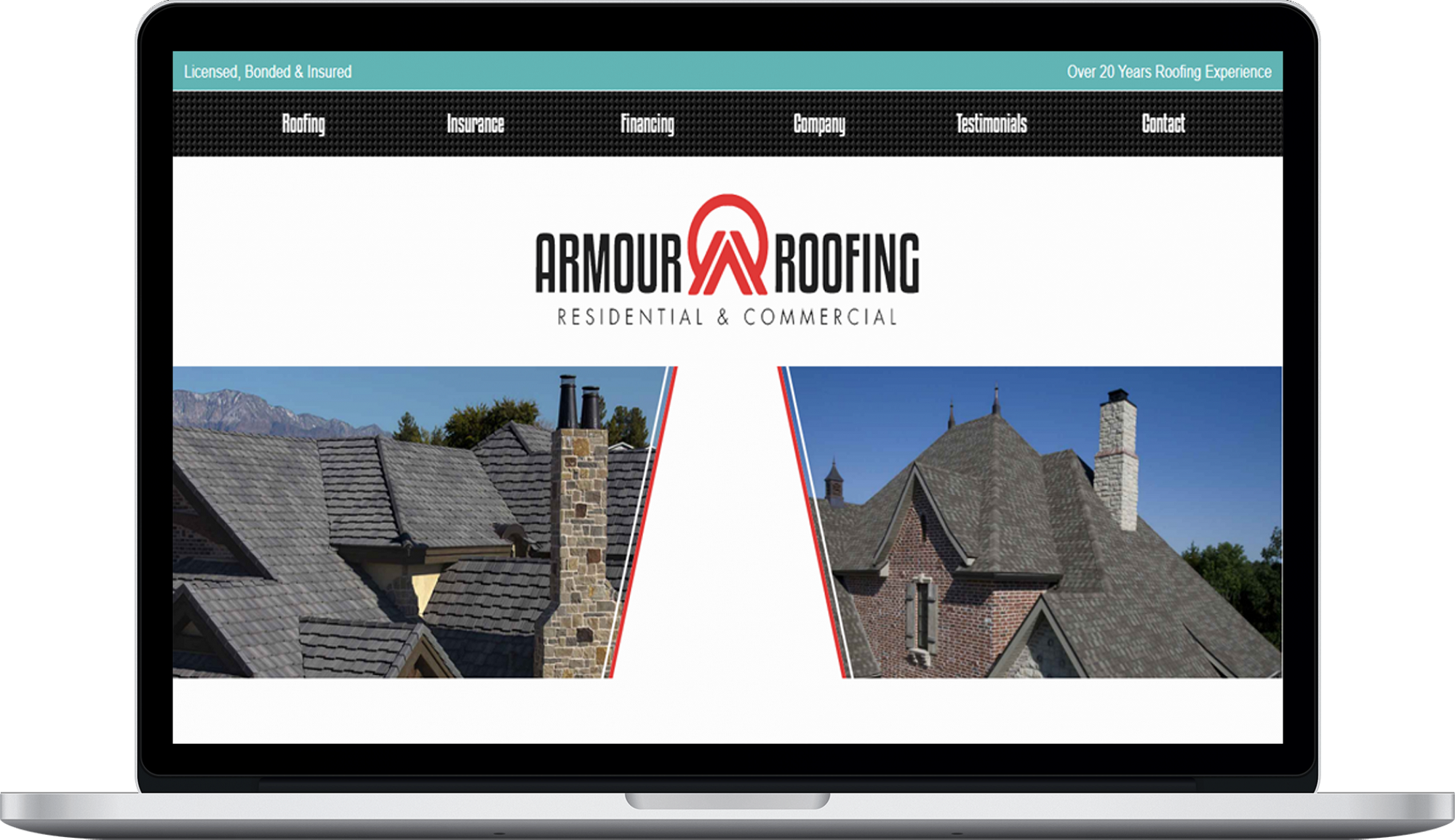 Armour Roofing  Website design