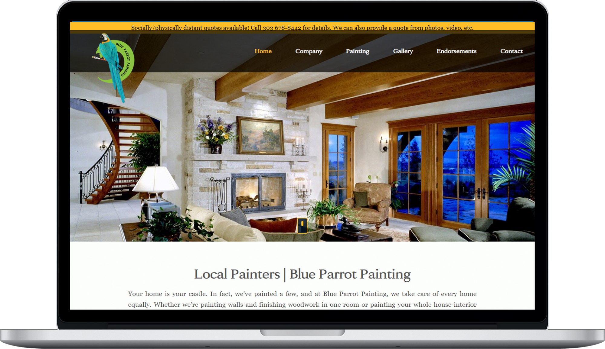 Blue Parrot Website design